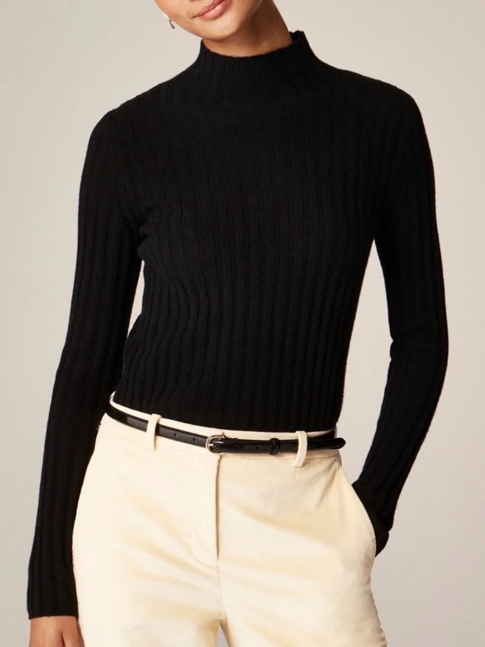 J Crew Wide-rib cashmere turtleneck sweater